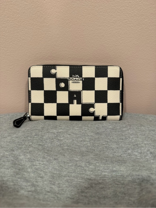 Coach Other - Coach Black & White Checkerboard Zip Wallet